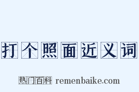 打个照面近义词是什么意思的图片